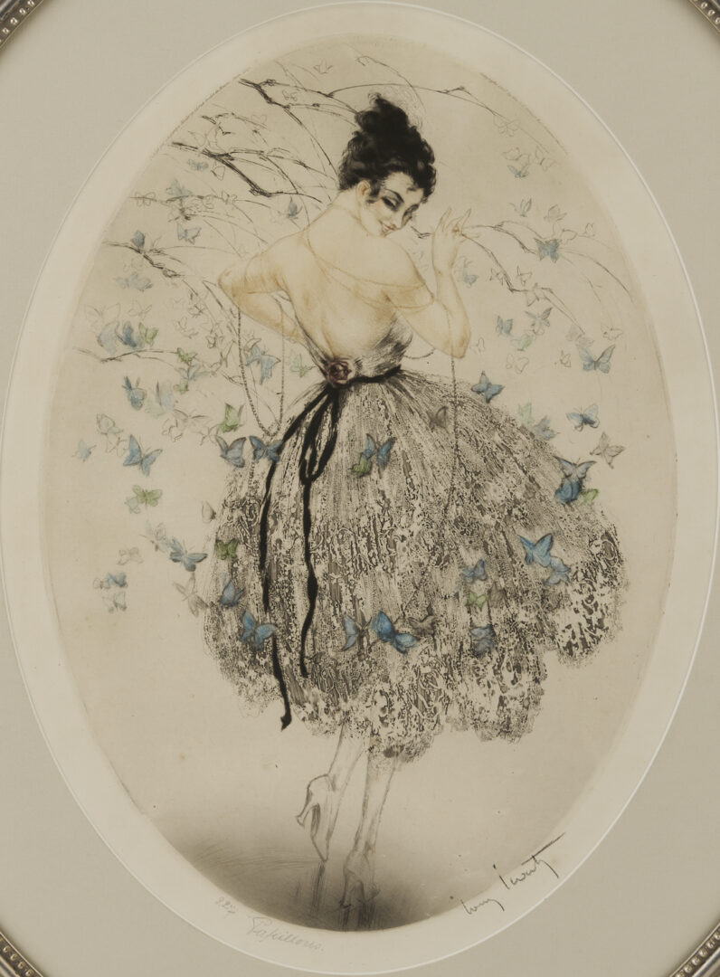 Lot 1310: 2 Louis Icart Etchings, Papillion AKA String of Beads & Tsar