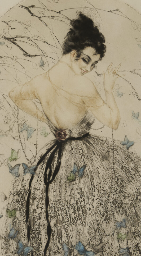 Lot 1310: 2 Louis Icart Etchings, Papillion AKA String of Beads & Tsar