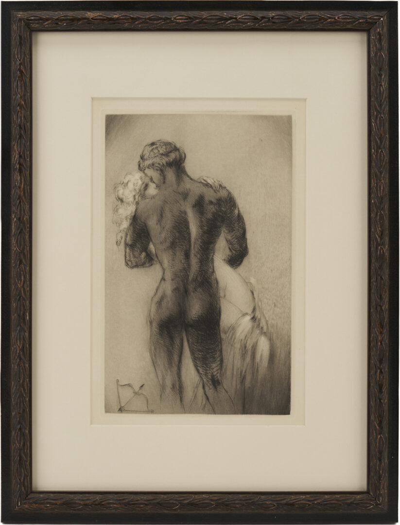 Lot 1311: 2 Icart Etchings, Miroir de Venise AKA Girl in Crinoline & Psyche de Cupidon