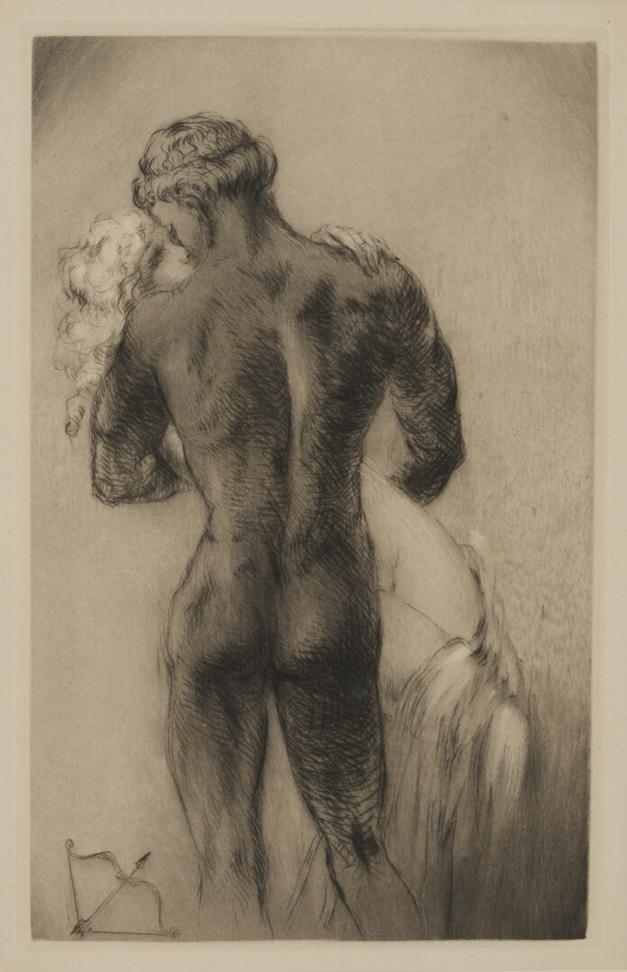 Lot 1311: 2 Icart Etchings, Miroir de Venise AKA Girl in Crinoline & Psyche de Cupidon