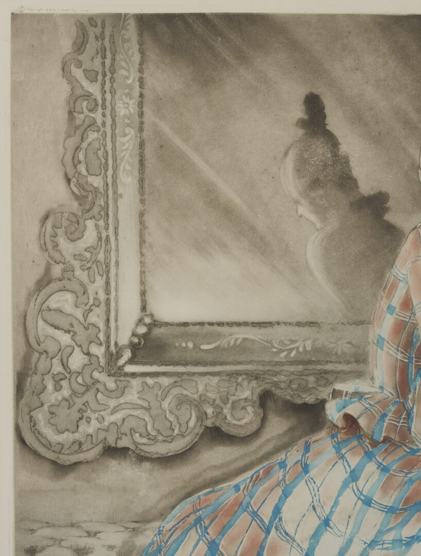Lot 1311: 2 Icart Etchings, Miroir de Venise AKA Girl in Crinoline & Psyche de Cupidon