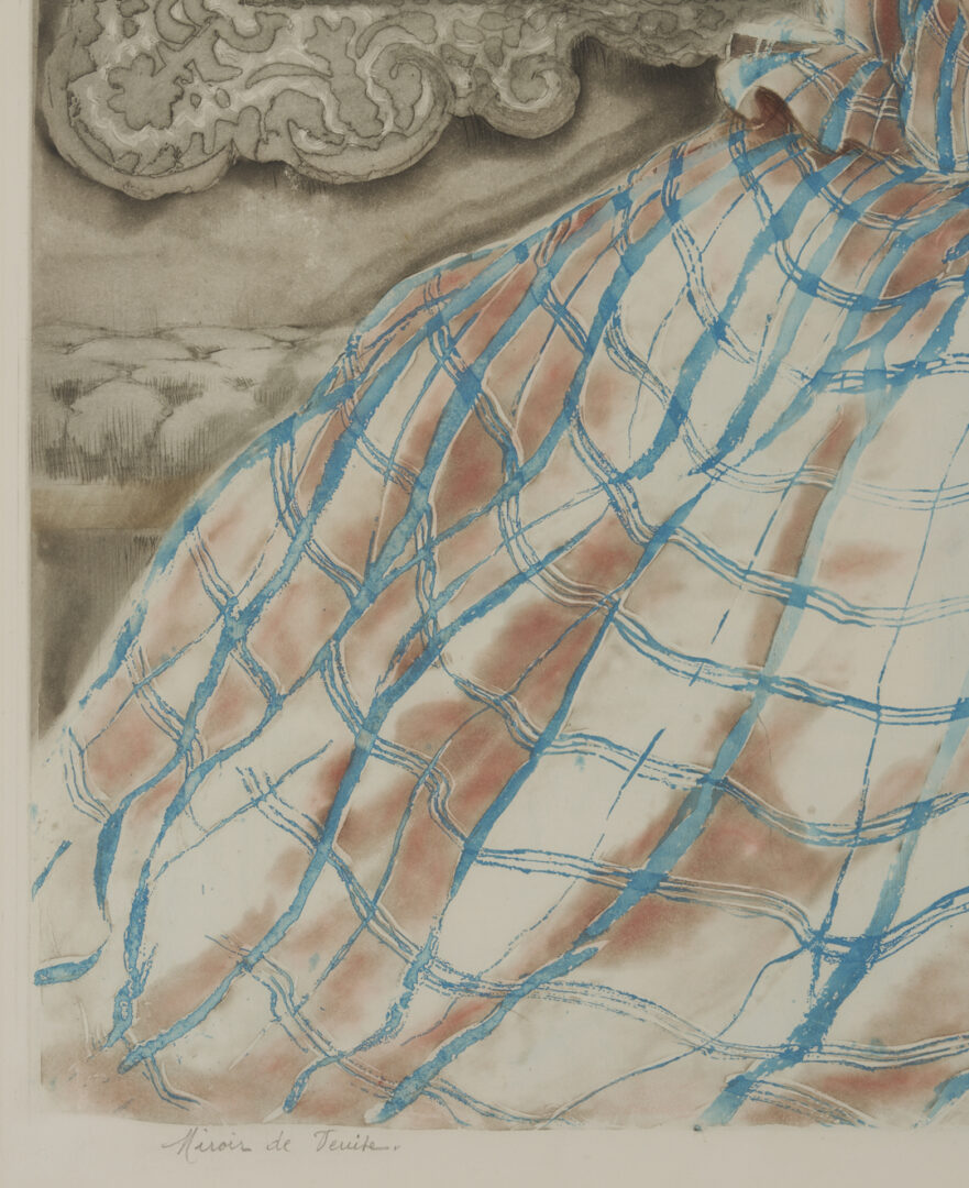 Lot 1311: 2 Icart Etchings, Miroir de Venise AKA Girl in Crinoline & Psyche de Cupidon