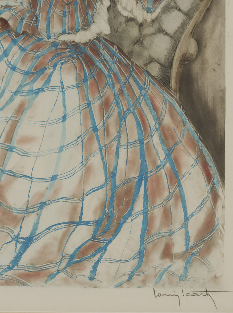 Lot 1311: 2 Icart Etchings, Miroir de Venise AKA Girl in Crinoline & Psyche de Cupidon