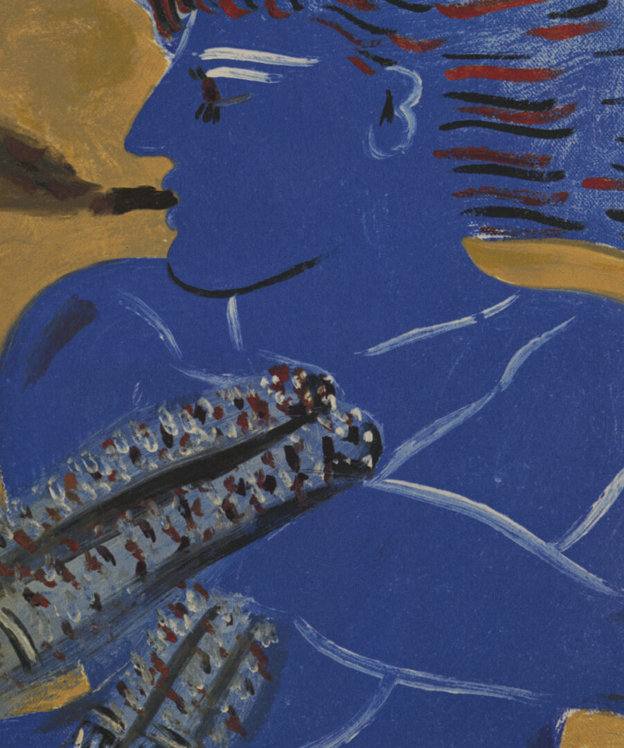 Lot 1312: Alekos Fassianos Signed Screenprint, The Smoker