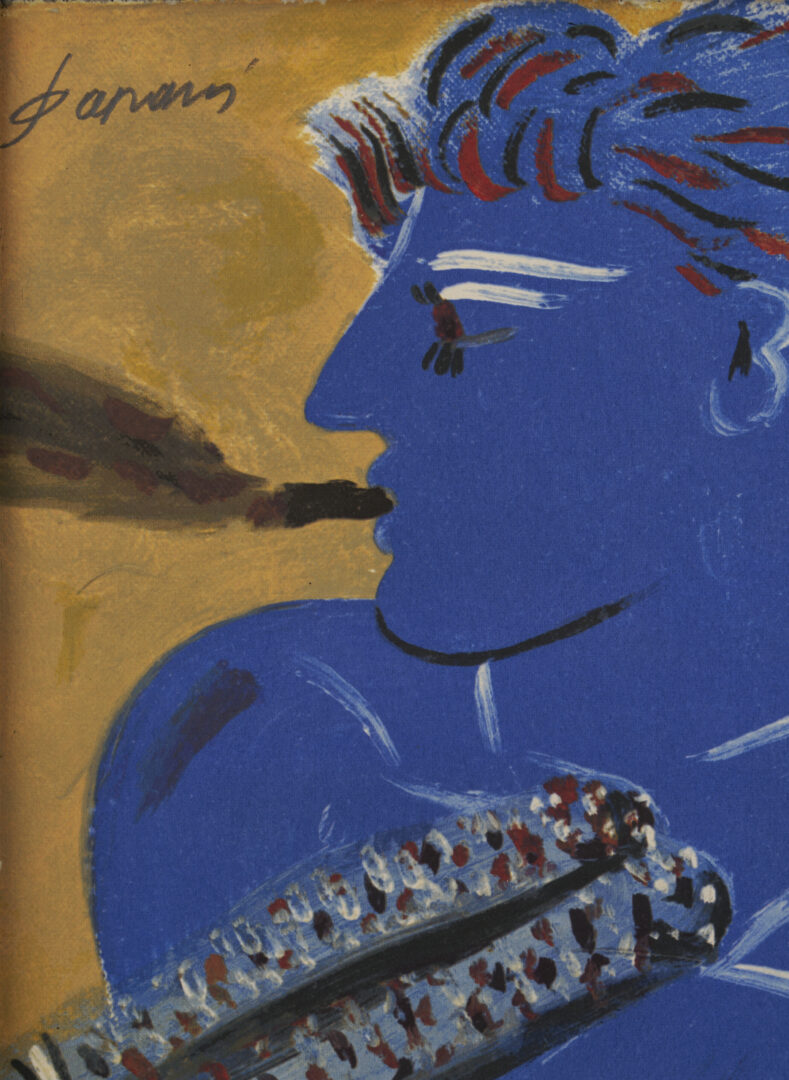 Lot 1312: Alekos Fassianos Signed Screenprint, The Smoker