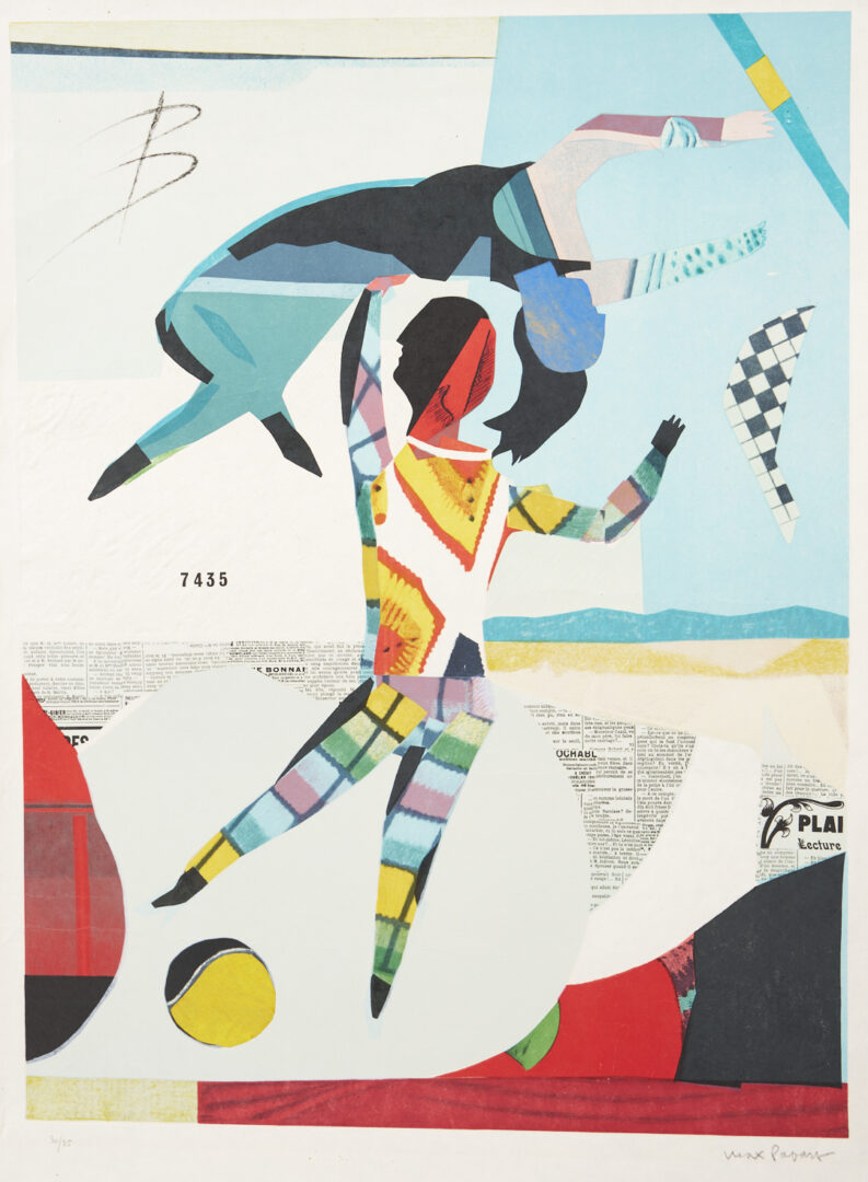 Lot 1313: 2 Modernist Lithographs, Max Papart, Trapeze; & Theo Tobiasse, Song of Songs