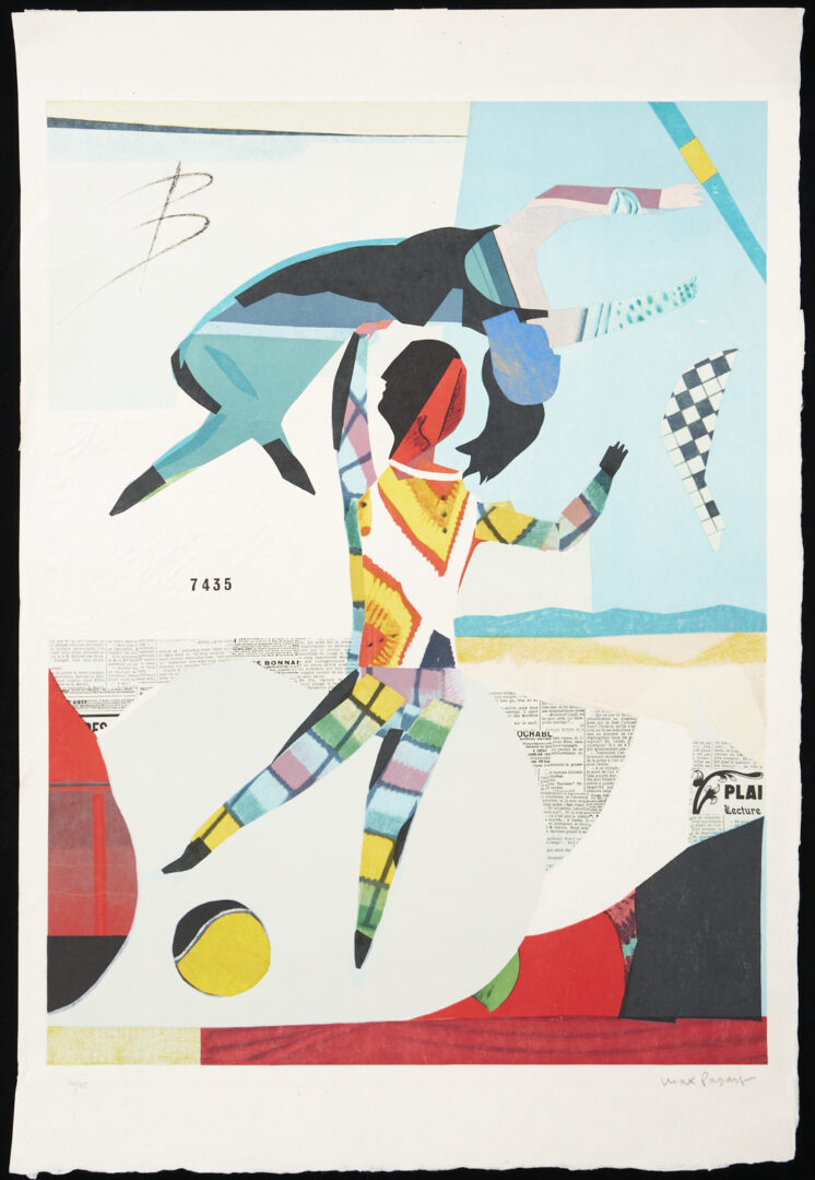 Lot 1313: 2 Modernist Lithographs, Max Papart, Trapeze; & Theo Tobiasse, Song of Songs