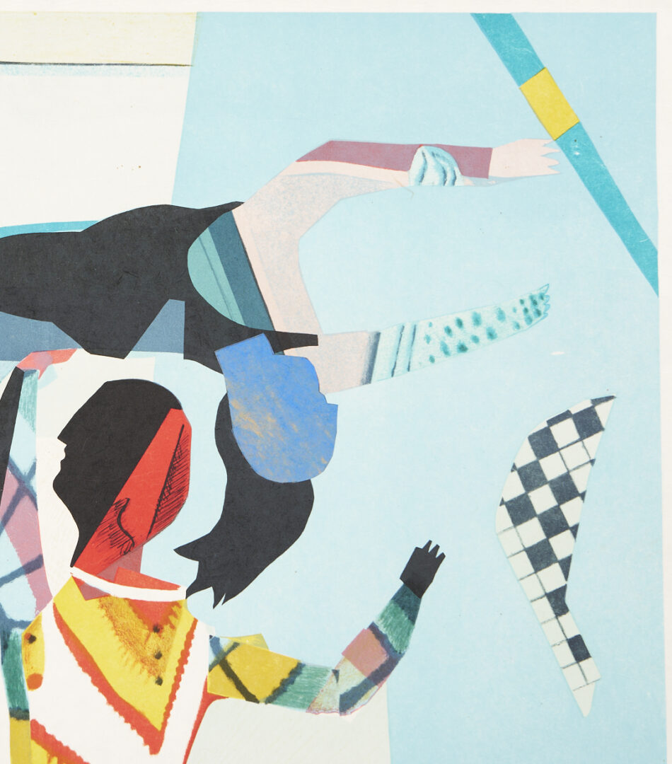 Lot 1313: 2 Modernist Lithographs, Max Papart, Trapeze; & Theo Tobiasse, Song of Songs