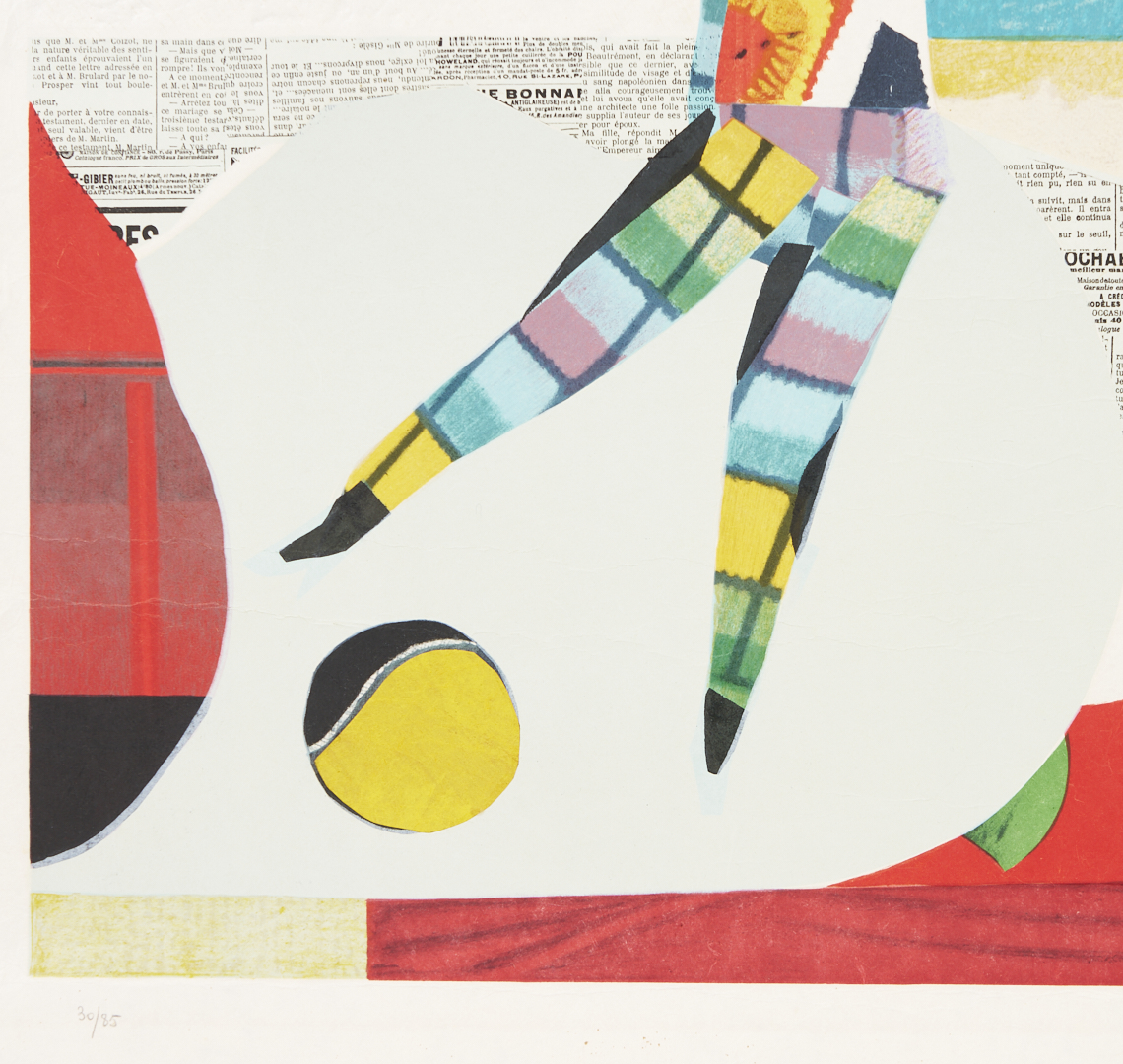 Lot 1313: 2 Modernist Lithographs, Max Papart, Trapeze; & Theo Tobiasse, Song of Songs