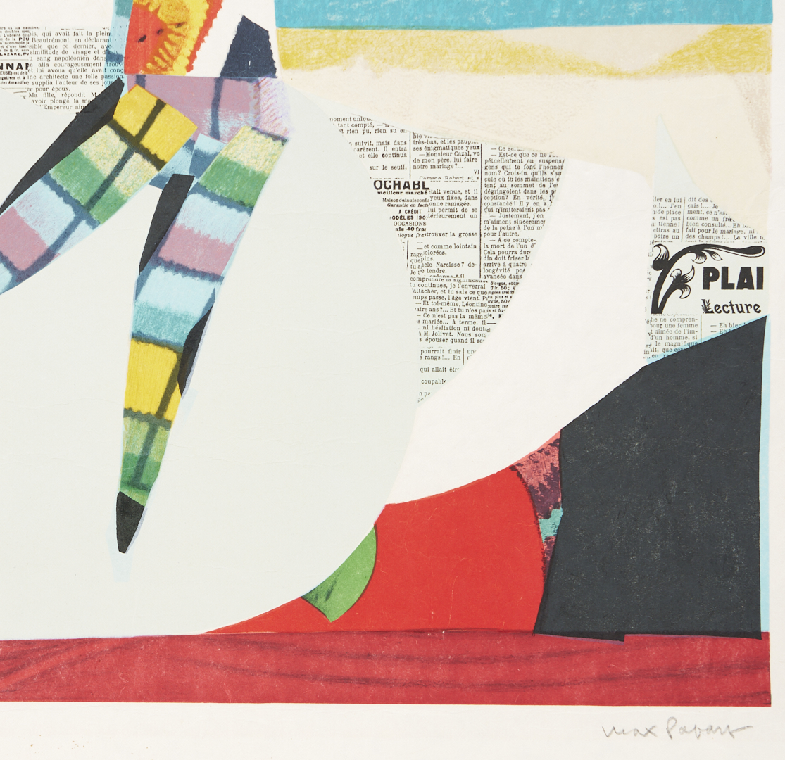 Lot 1313: 2 Modernist Lithographs, Max Papart, Trapeze; & Theo Tobiasse, Song of Songs
