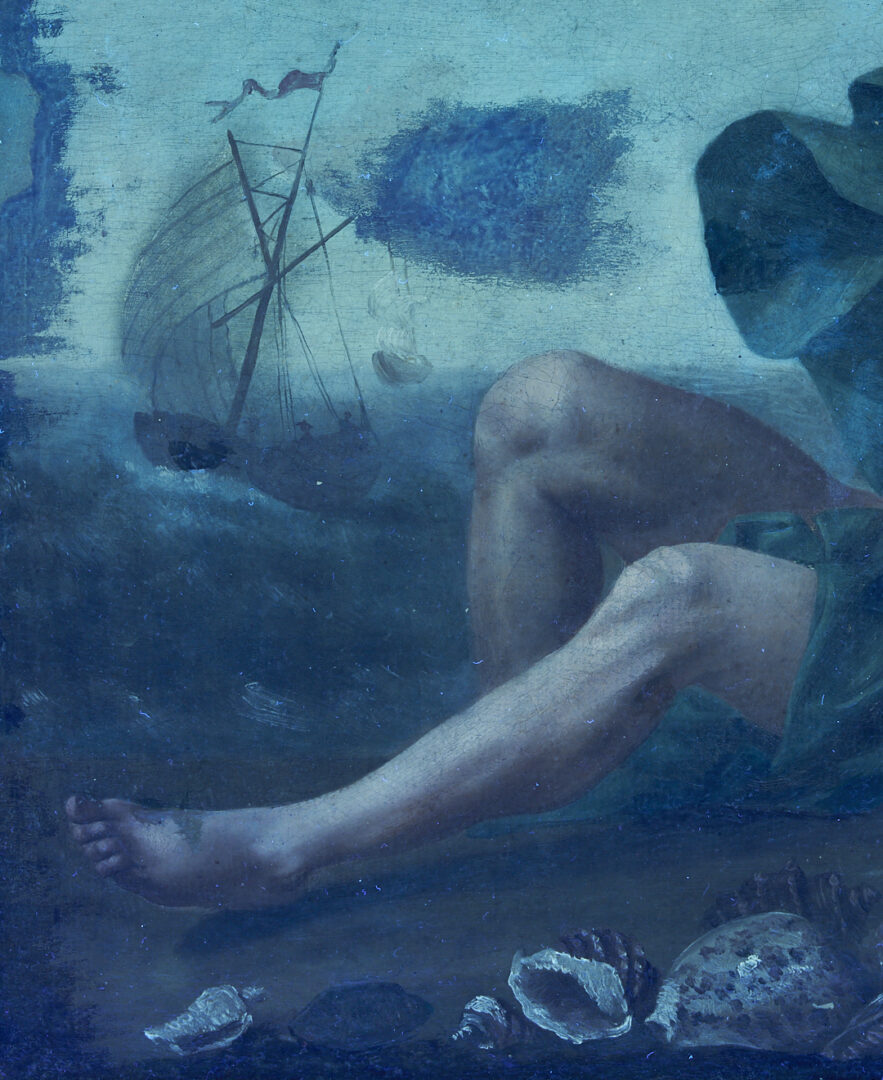 Lot 131: Manner of Abraham Willaerts O/C Mythological Painting of Neptune, Ex- Christies
