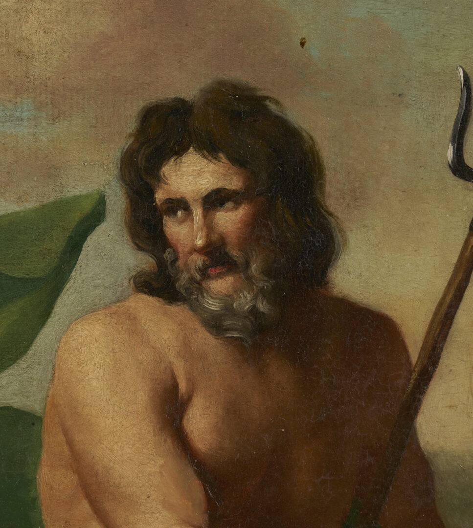 Lot 131: Manner of Abraham Willaerts O/C Mythological Painting of Neptune, Ex- Christies