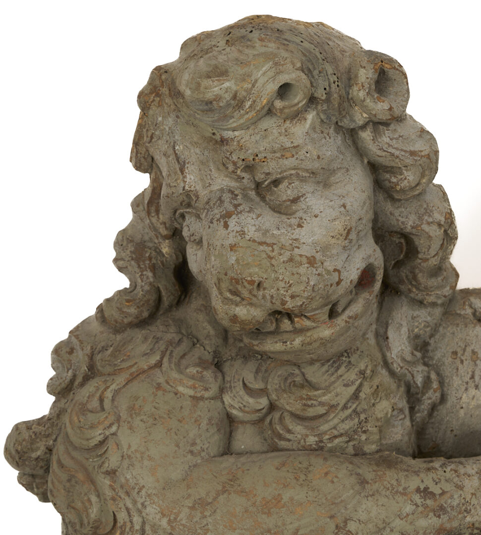 Lot 132: Continental Carved & Painted Architectural Crest
