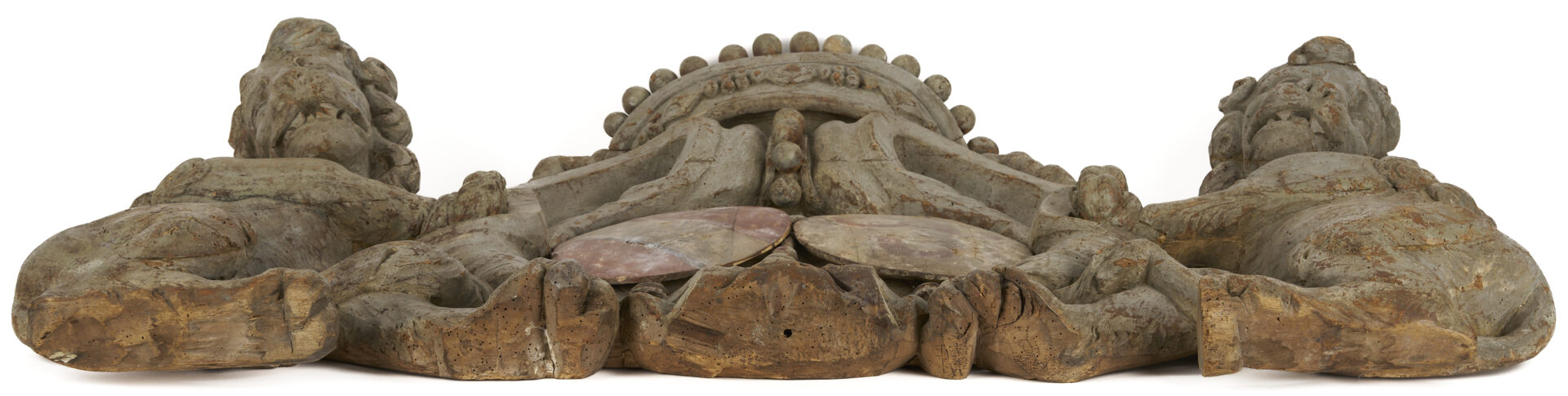 Lot 132: Continental Carved & Painted Architectural Crest