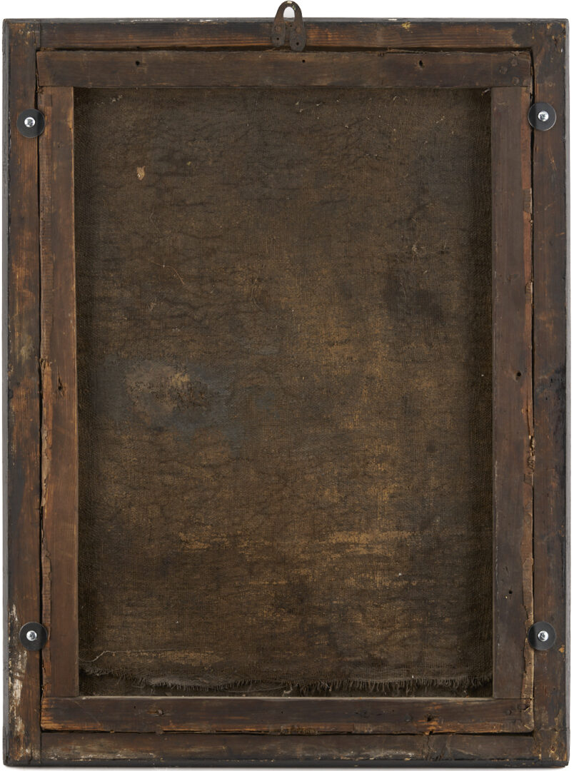 Lot 133: Early O/C Crucifixion Scene Painting