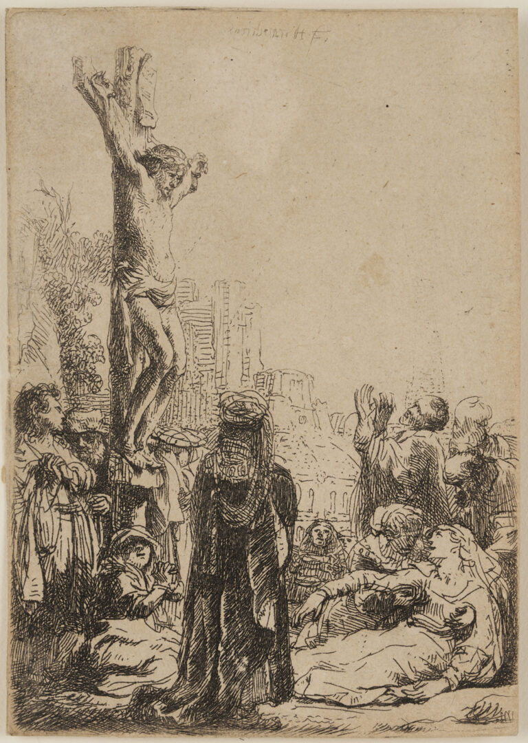Lot 134: Rembrandt Etching, The Crucifixion: Small Plate
