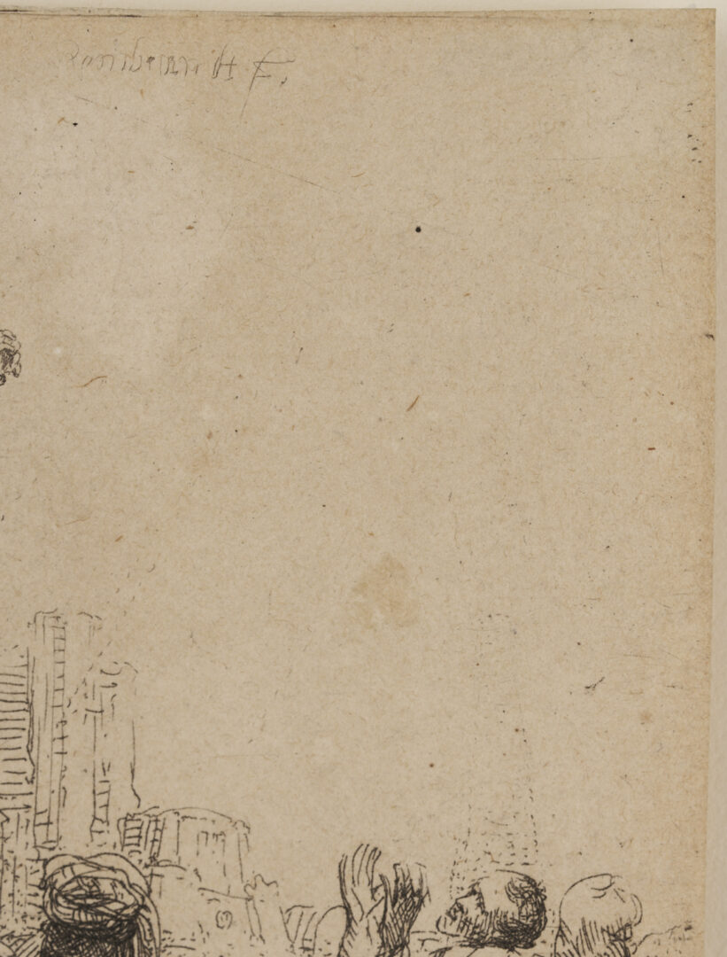 Lot 134: Rembrandt Etching, The Crucifixion: Small Plate