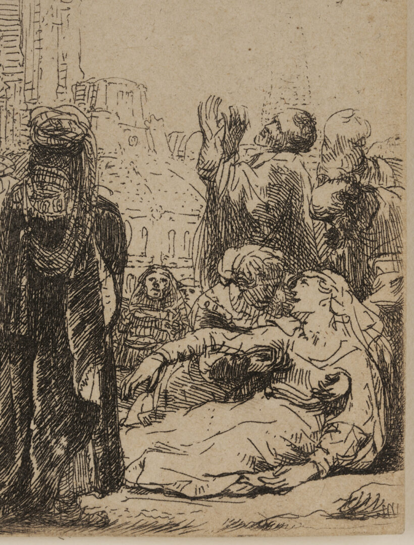Lot 134: Rembrandt Etching, The Crucifixion: Small Plate