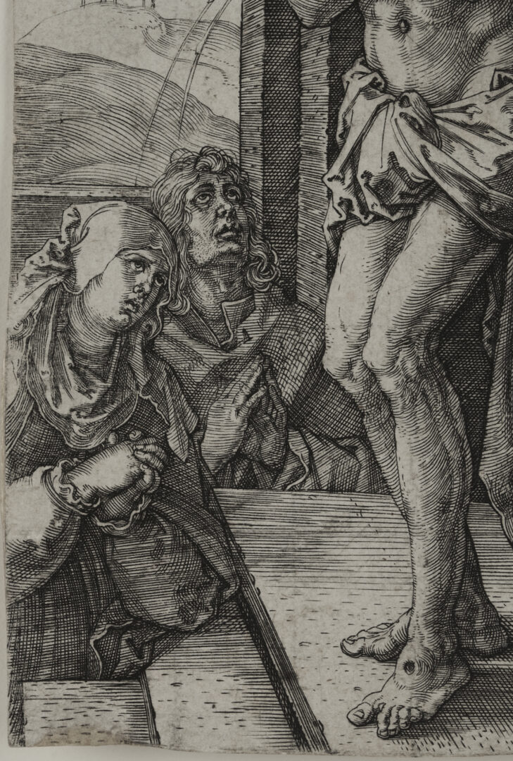Lot 136: Durer Engraving, Man of Sorrows by the Column from the Engraved Passion