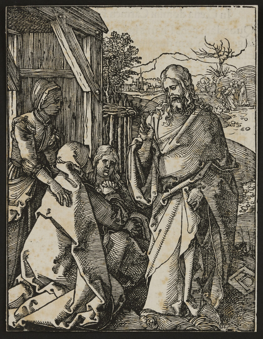 Lot 137: Durer Woodcut, Christ Taking Leave from his Mother