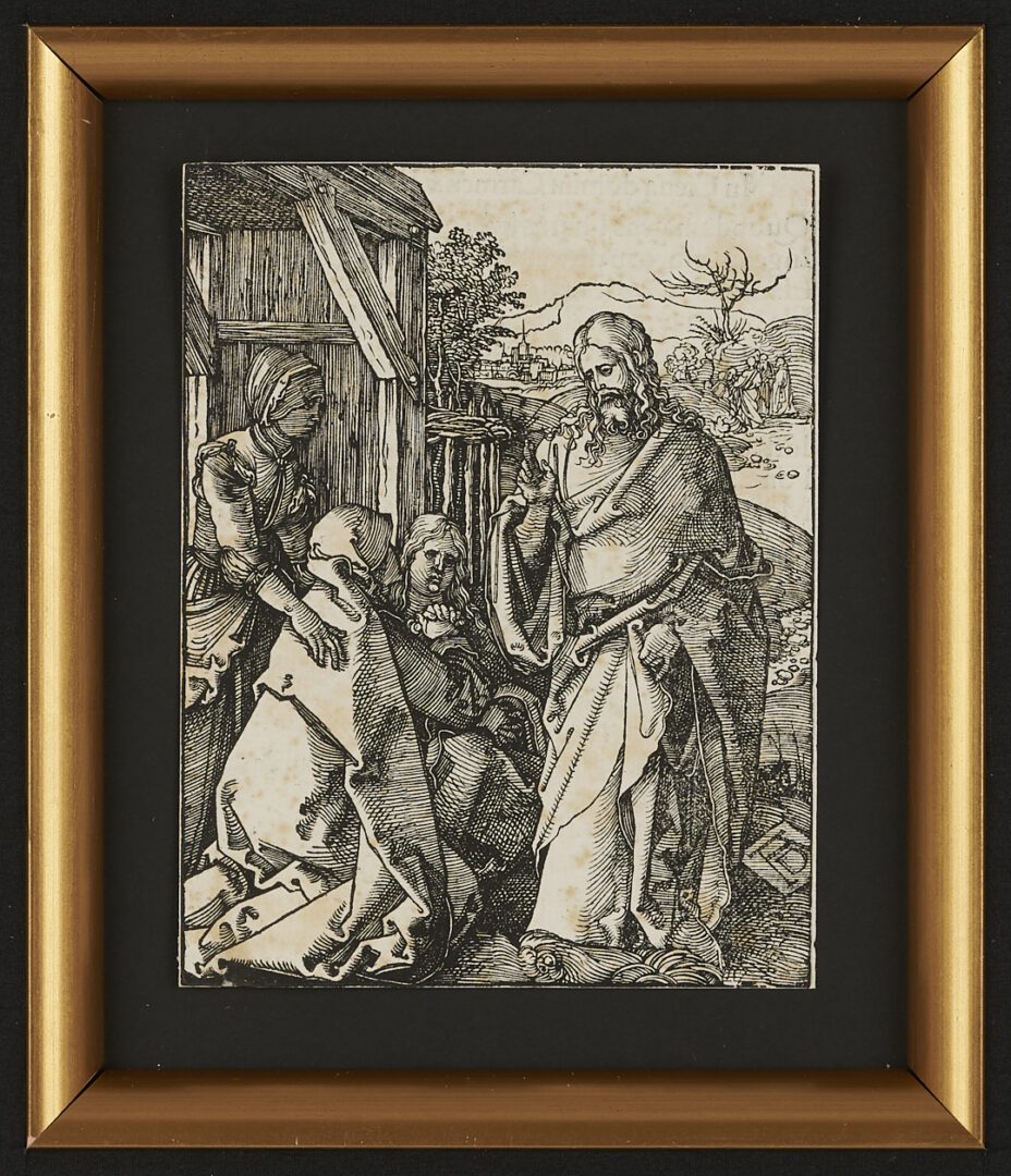 Lot 137: Durer Woodcut, Christ Taking Leave from his Mother