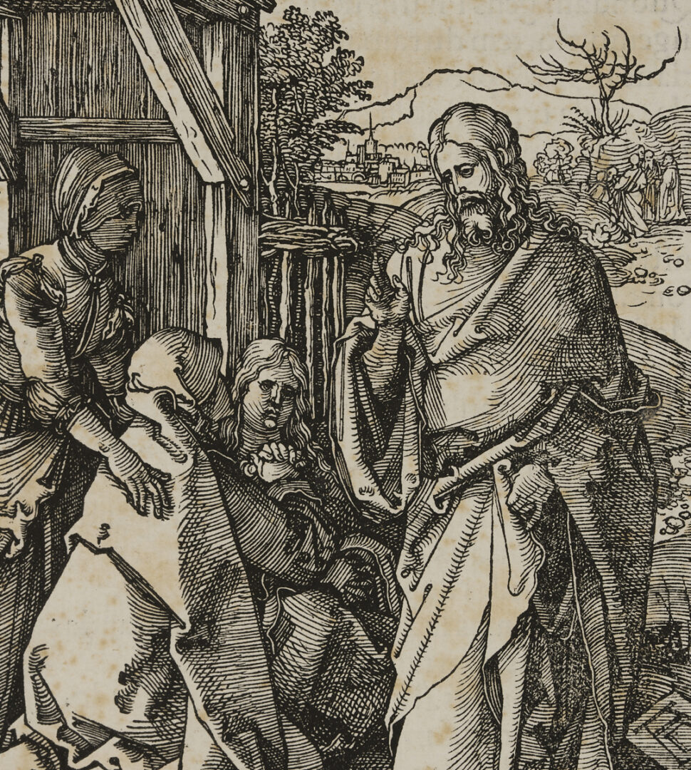 Lot 137: Durer Woodcut, Christ Taking Leave from his Mother