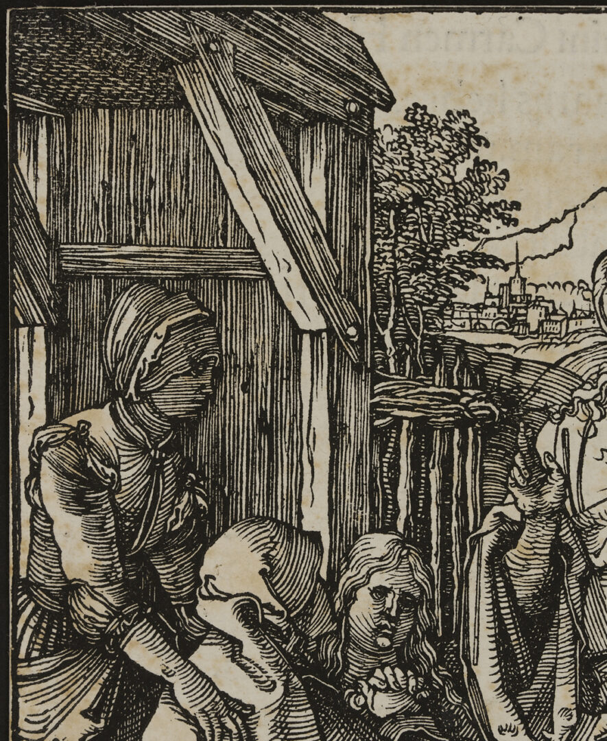 Lot 137: Durer Woodcut, Christ Taking Leave from his Mother