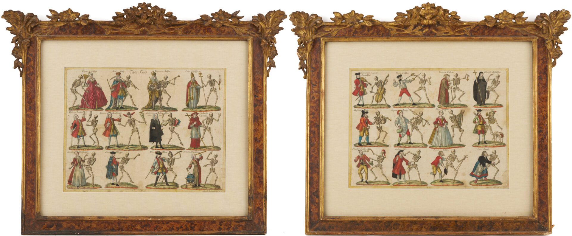 Lot 139: Pr. Albrecht Schmidt German Dance of Death Momento Mori Engravings, 18th C.