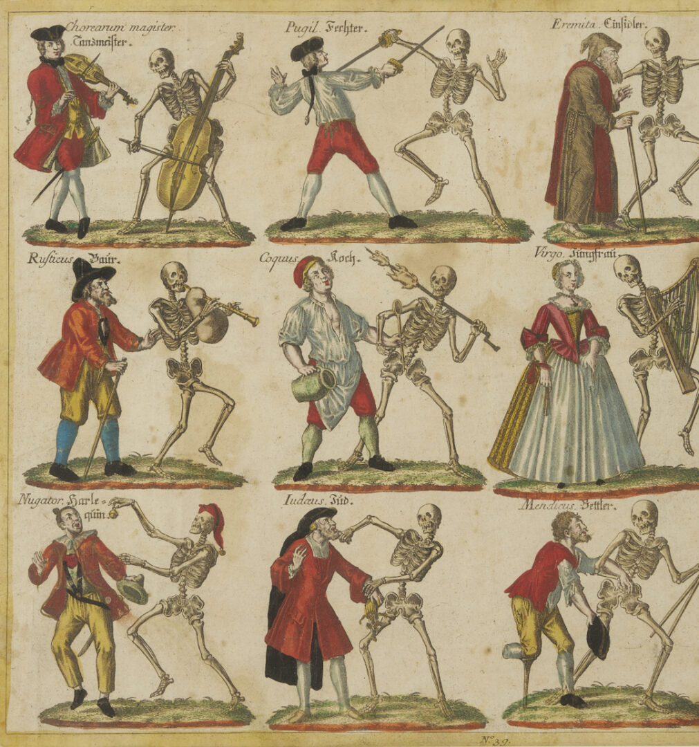 Lot 139: Pr. Albrecht Schmidt German Dance of Death Momento Mori Engravings, 18th C.
