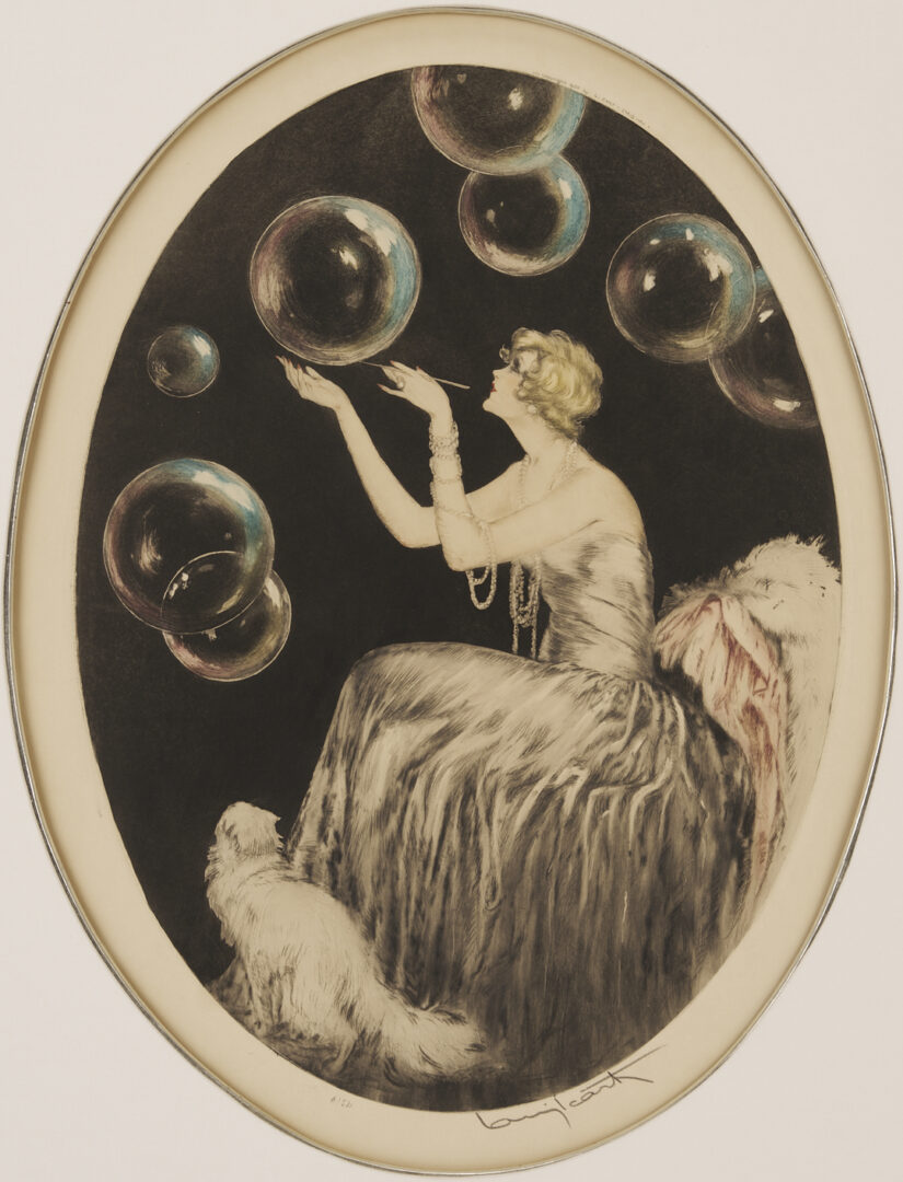 Lot 140: Louis Icart Signed Etching, Bubbles