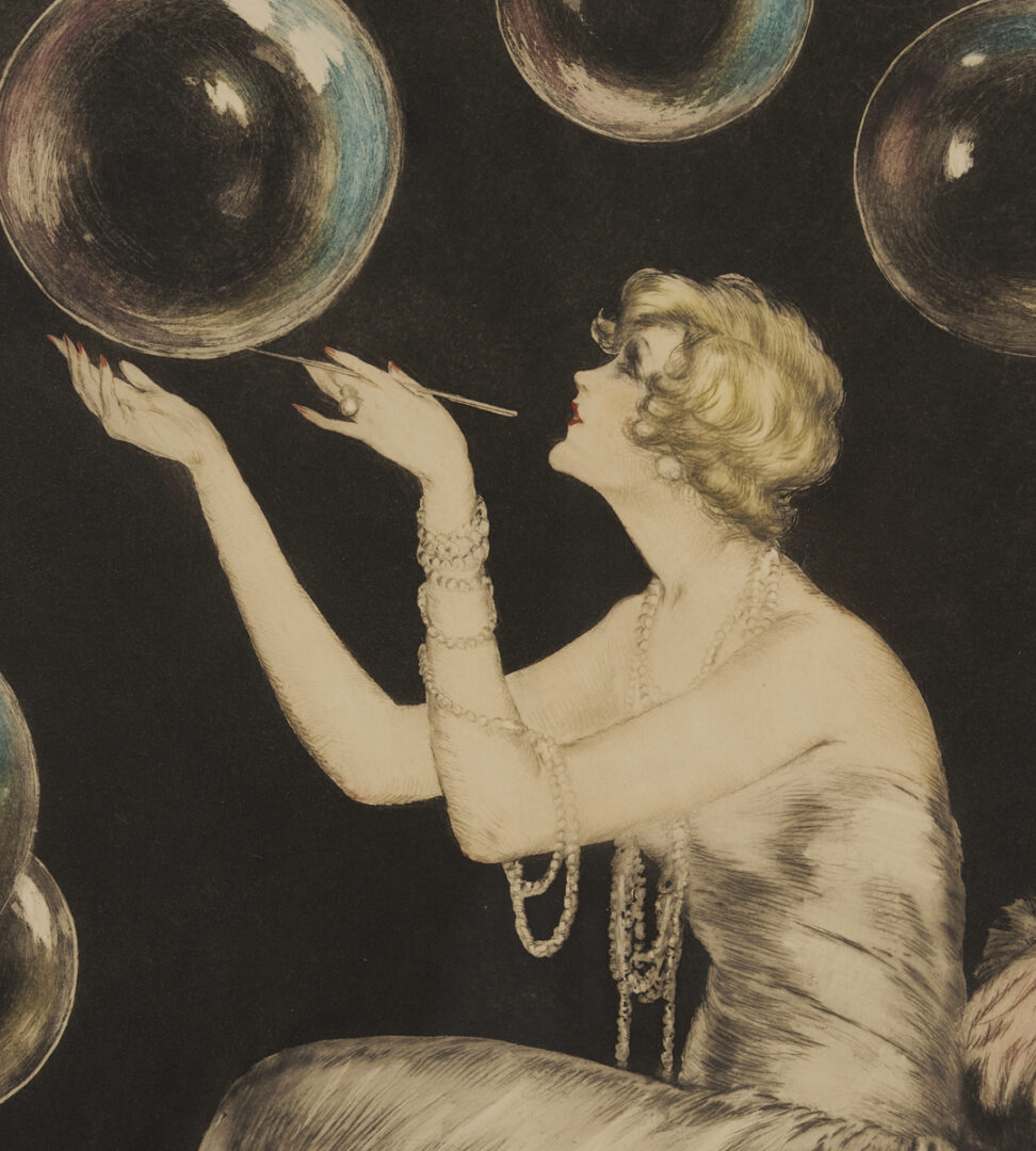 Lot 140: Louis Icart Signed Etching, Bubbles