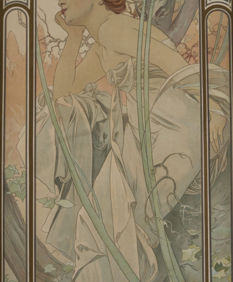 Lot 141: Alfonse Mucha Art Nouveau Lithograph: Reverie du Soir