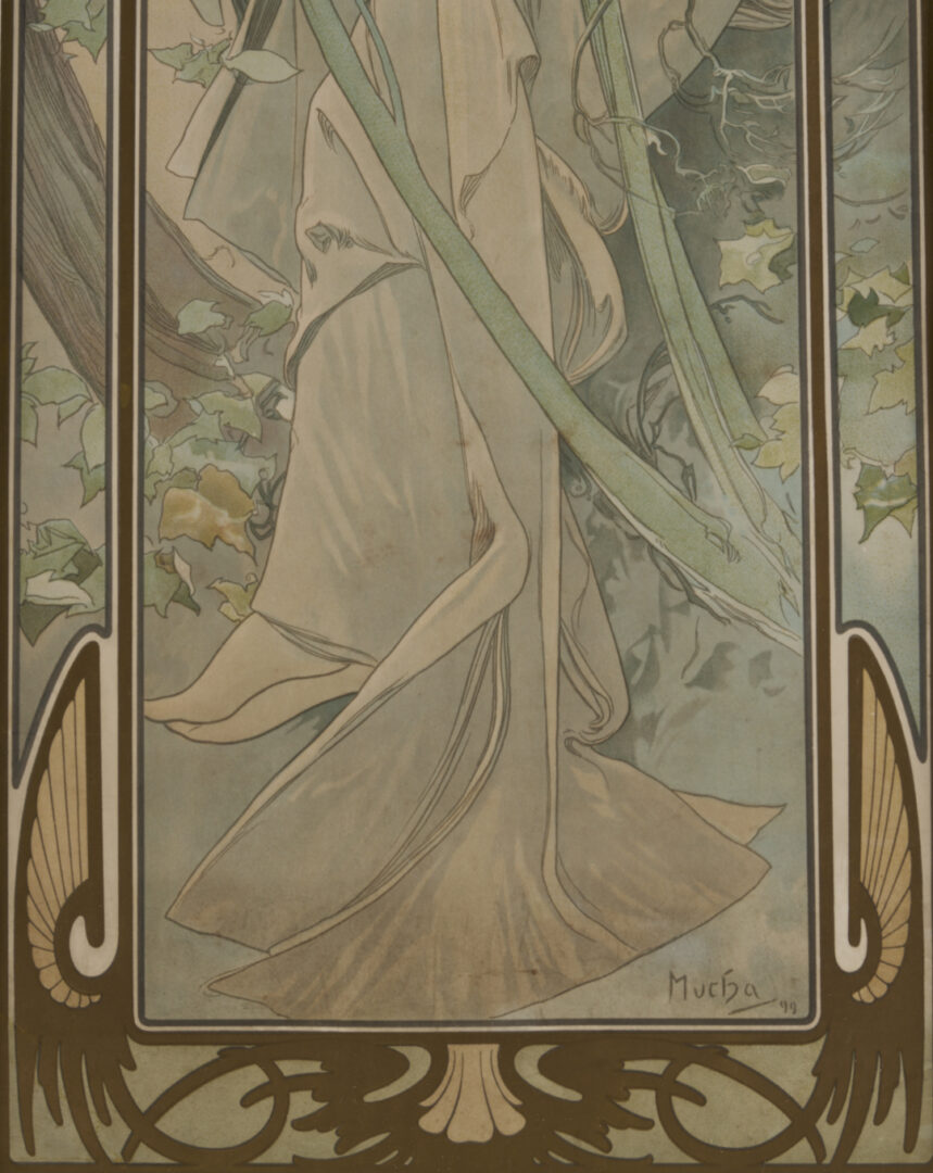 Lot 141: Alfonse Mucha Art Nouveau Lithograph: Reverie du Soir