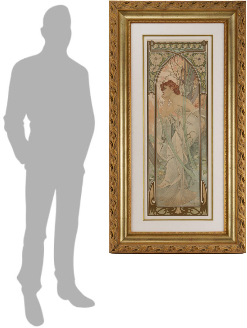 Lot 141: Alfonse Mucha Art Nouveau Lithograph: Reverie du Soir