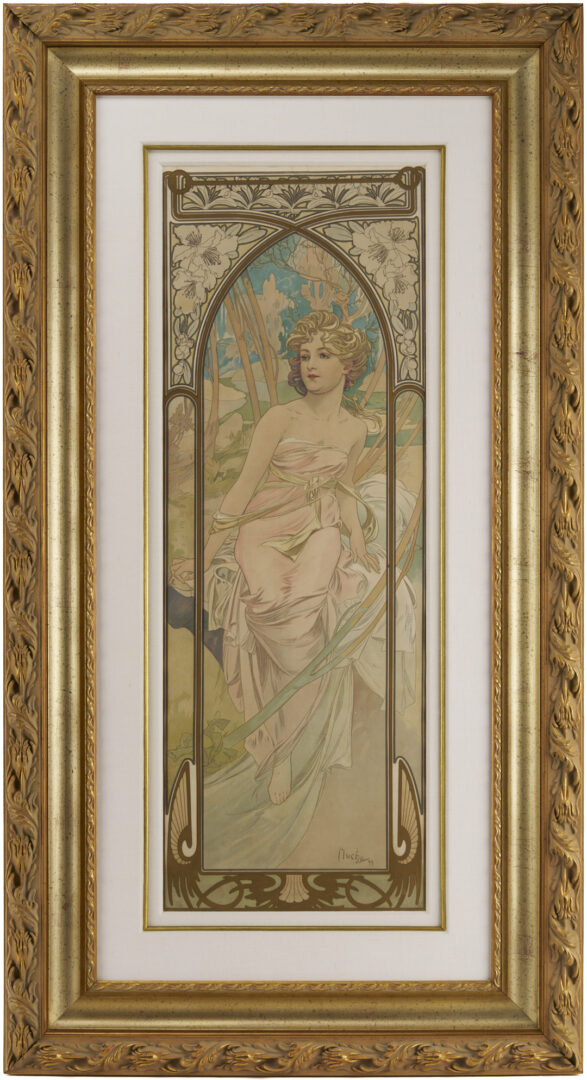 Lot 142: Alfonse Mucha Art Nouveau Lithograph: Eveil du Matin