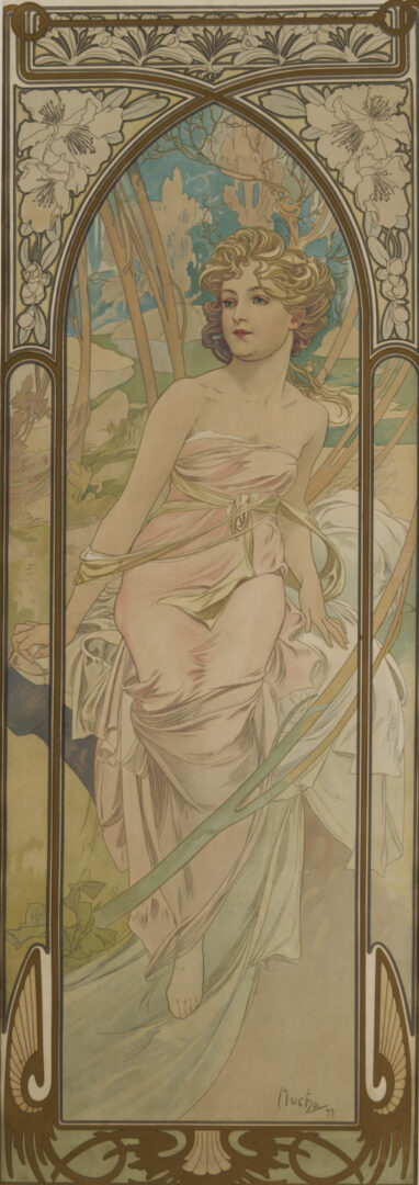Lot 142: Alfonse Mucha Art Nouveau Lithograph: Eveil du Matin