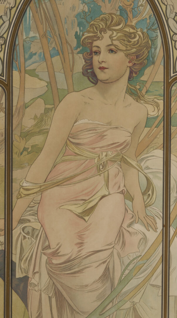 Lot 142: Alfonse Mucha Art Nouveau Lithograph: Eveil du Matin