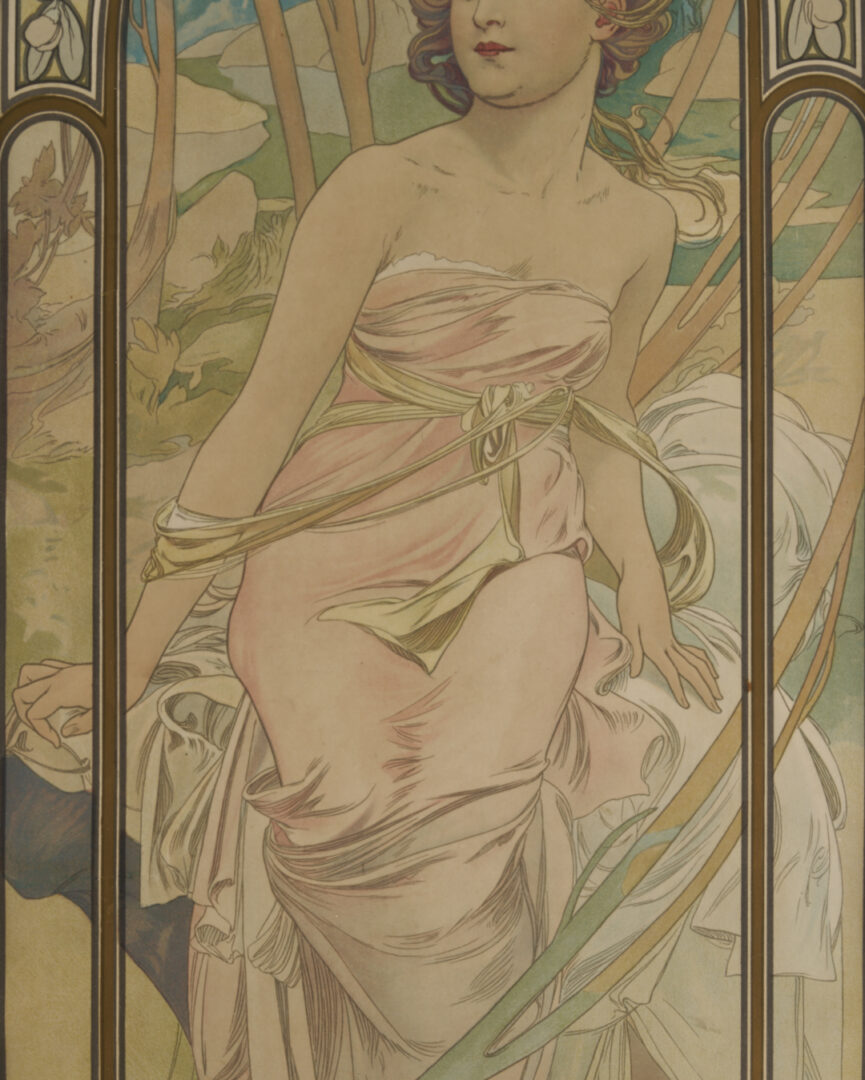 Lot 142: Alfonse Mucha Art Nouveau Lithograph: Eveil du Matin
