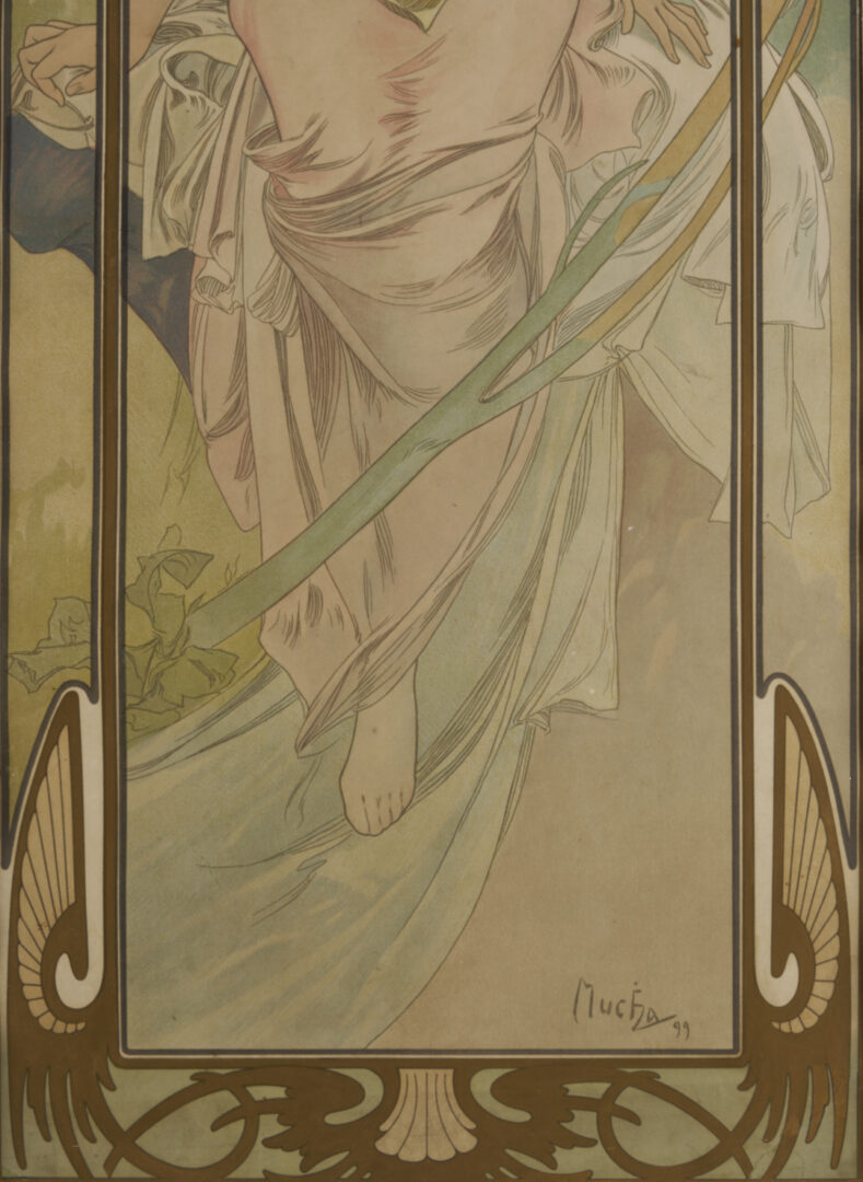 Lot 142: Alfonse Mucha Art Nouveau Lithograph: Eveil du Matin