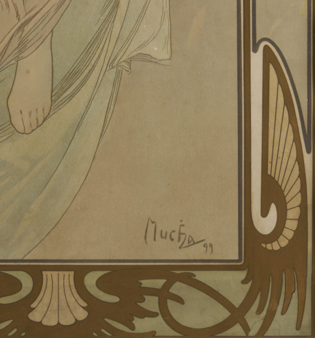 Lot 142: Alfonse Mucha Art Nouveau Lithograph: Eveil du Matin