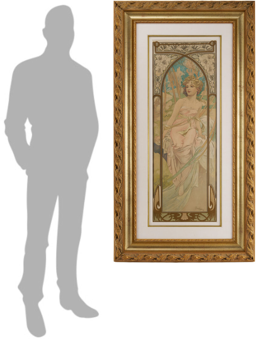 Lot 142: Alfonse Mucha Art Nouveau Lithograph: Eveil du Matin