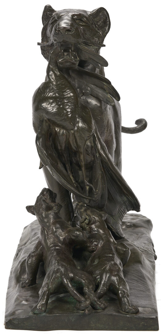 Lot 144: Bronze Lioness & Cubs Sculpture, Auguste Cain