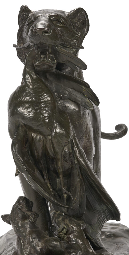 Lot 144: Bronze Lioness & Cubs Sculpture, Auguste Cain