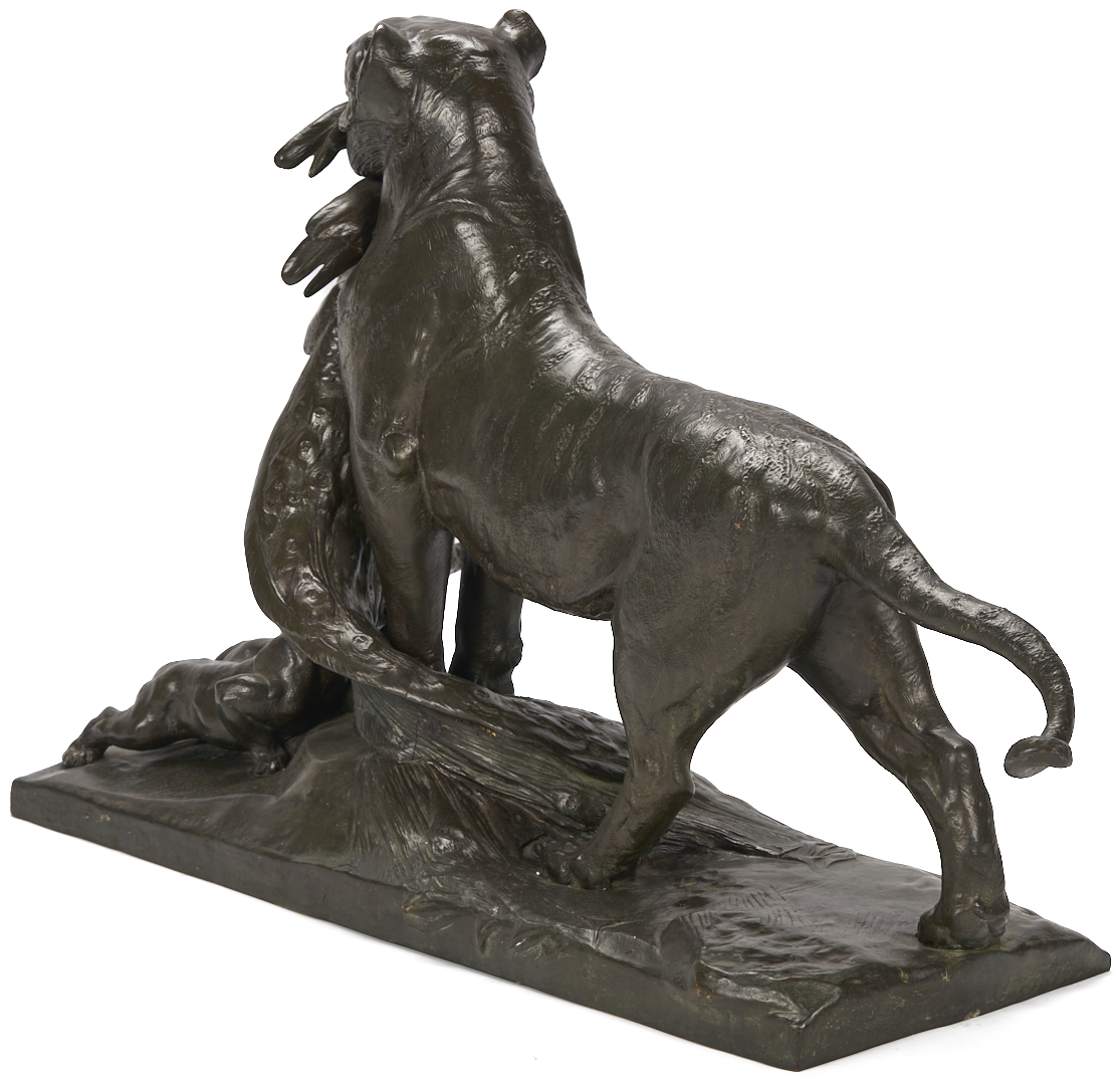 Lot 144: Bronze Lioness & Cubs Sculpture, Auguste Cain