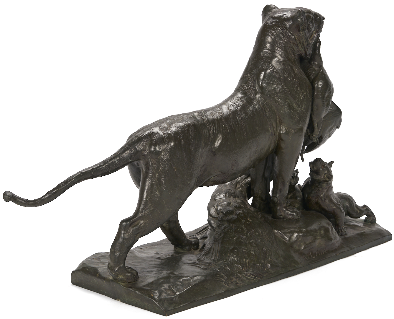 Lot 144: Bronze Lioness & Cubs Sculpture, Auguste Cain