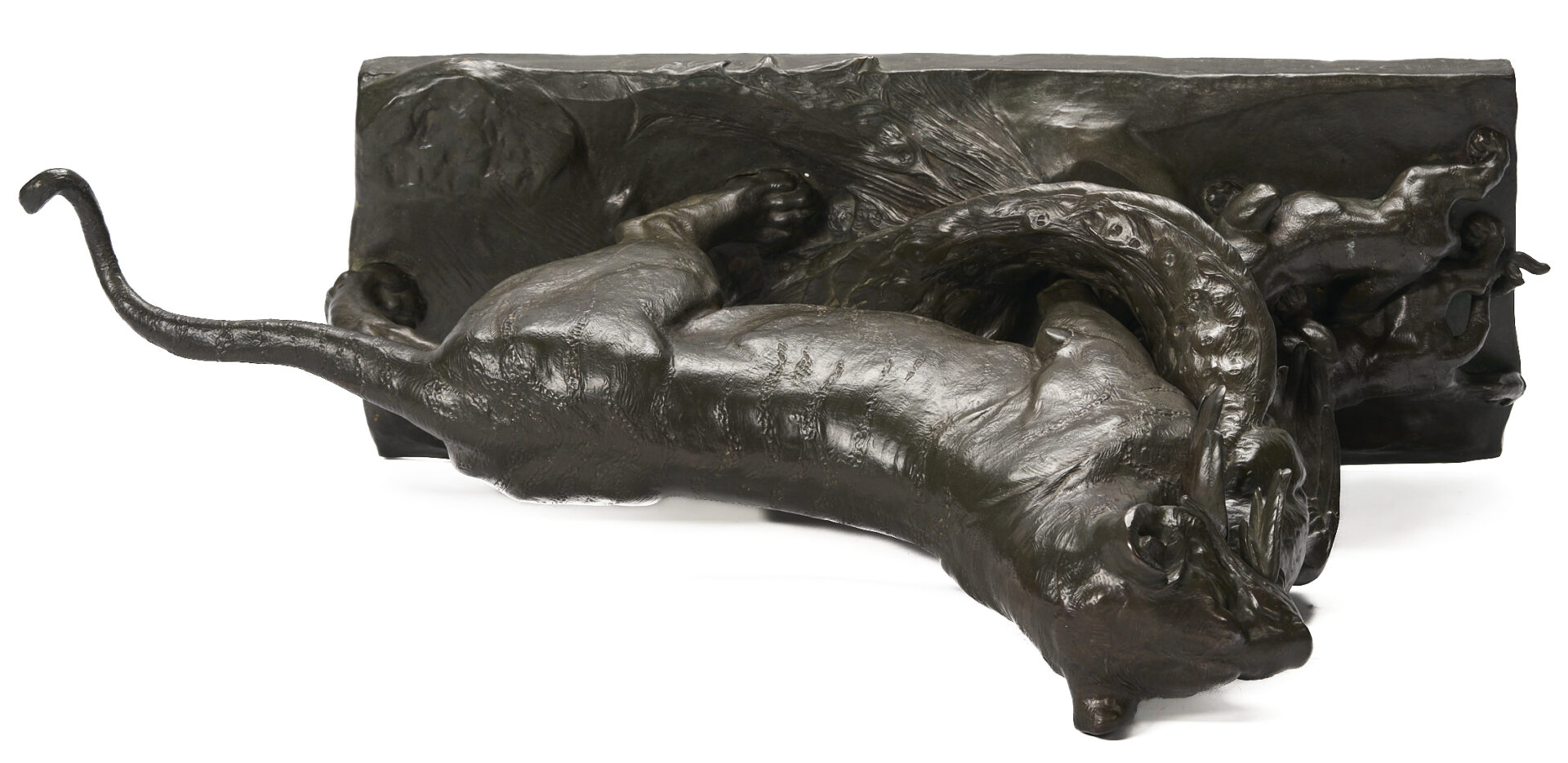Lot 144: Bronze Lioness & Cubs Sculpture, Auguste Cain