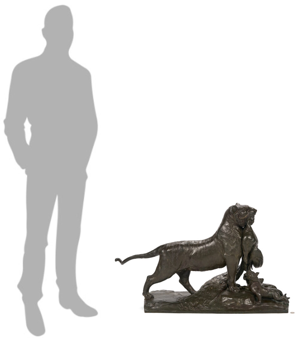 Lot 144: Bronze Lioness & Cubs Sculpture, Auguste Cain