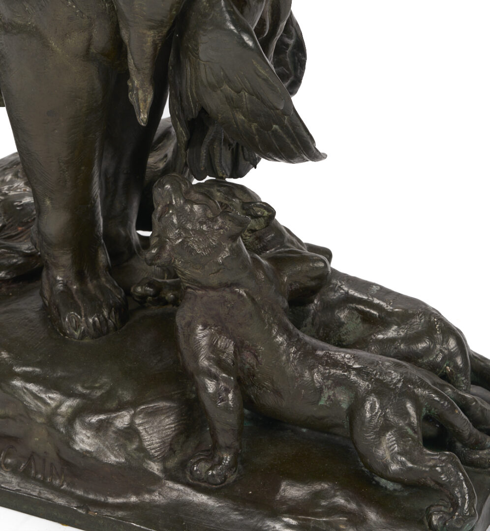 Lot 144: Bronze Lioness & Cubs Sculpture, Auguste Cain