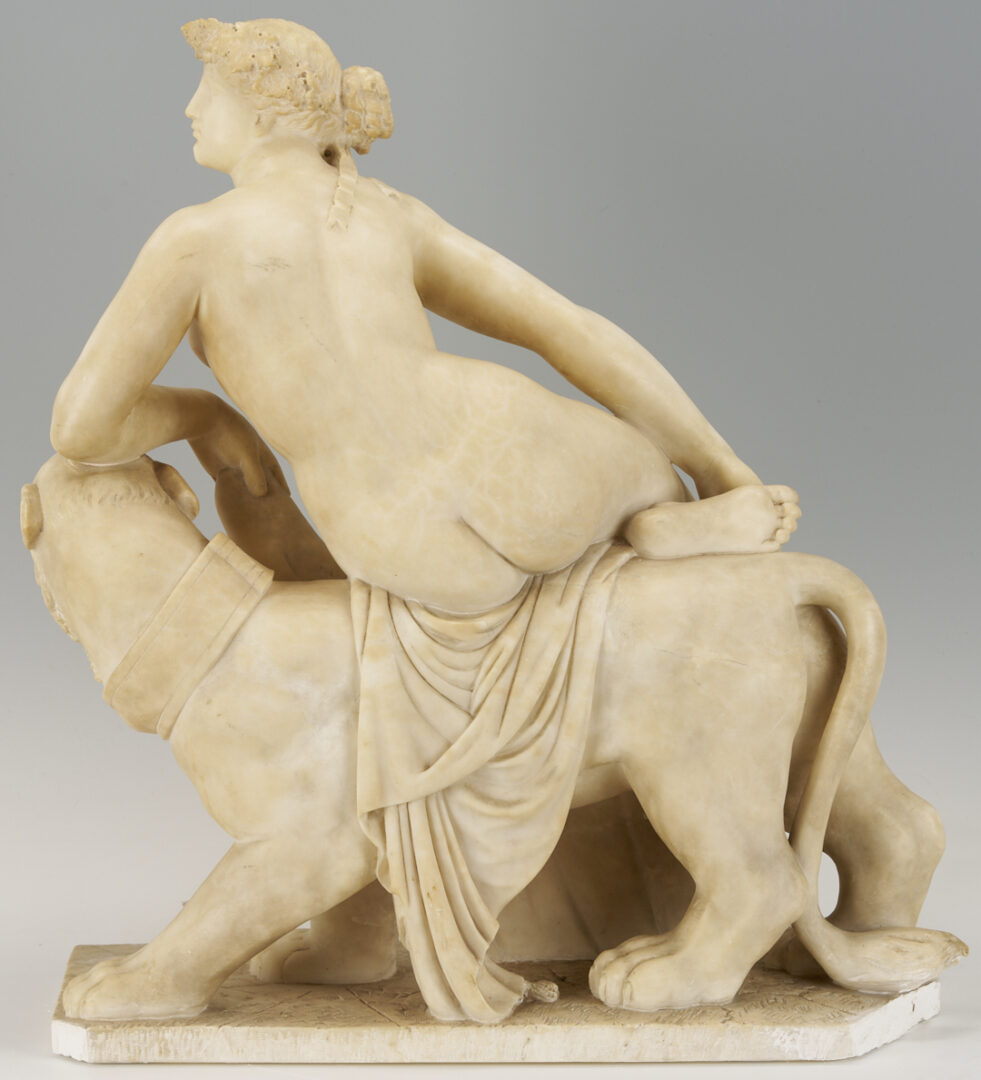 Lot 145: Large Alabaster Sculpture, Ariadne and the Lion