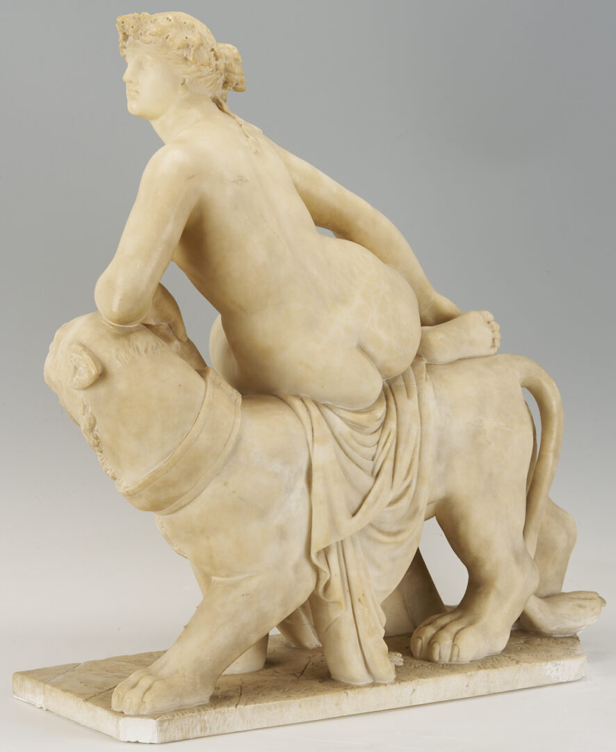 Lot 145: Large Alabaster Sculpture, Ariadne and the Lion